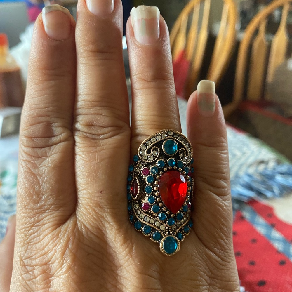 Colorful Jeweled Ring - Picture 4 of 11